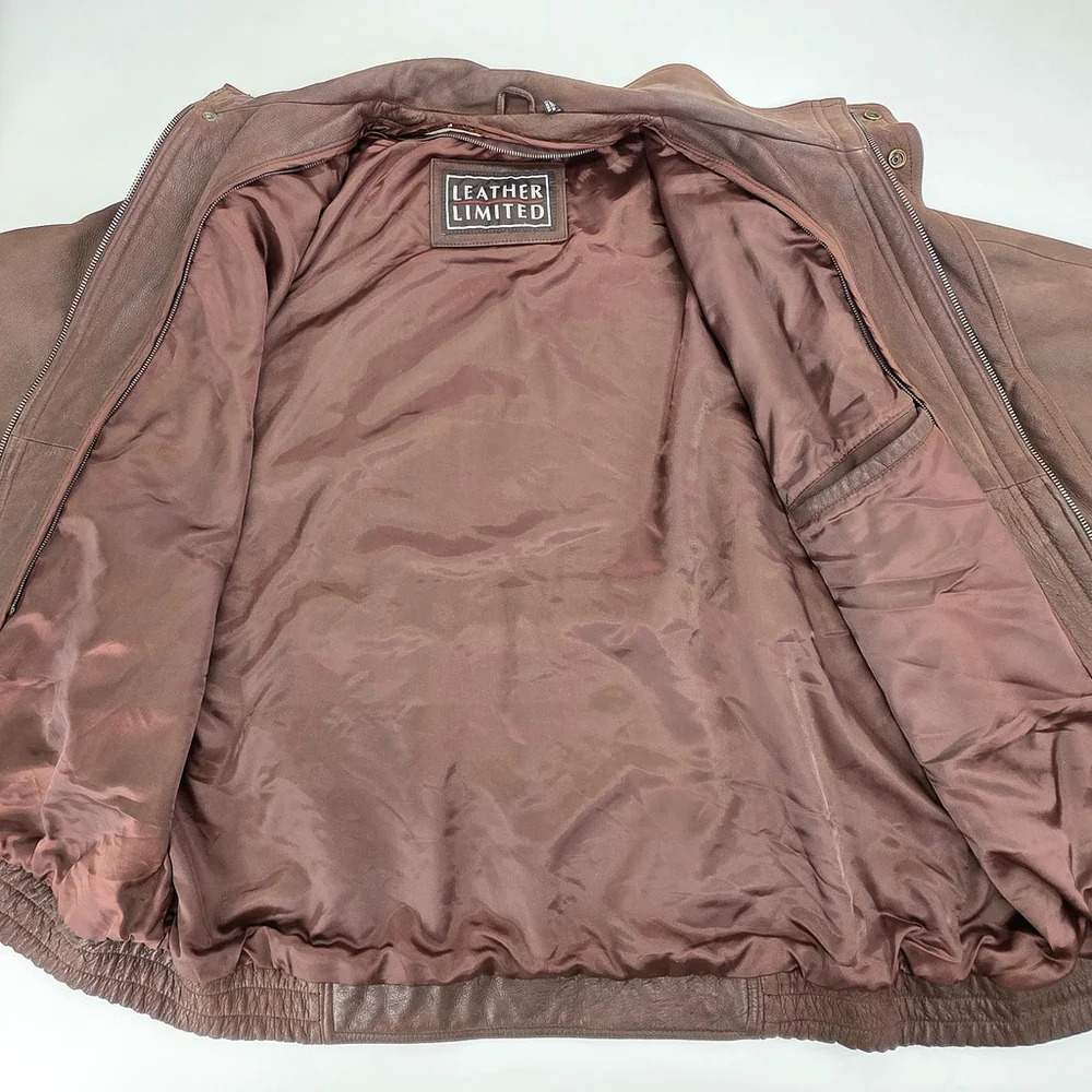 Americana Workwear Leather Limited Leather Jacket Men’s LT Brown Tall - Picture 5 of 11